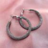 Stainless steel silver hoops