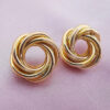 Golden enfolded earrings