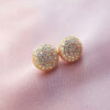 Golden Circular crystalline studs