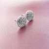 Silver Circular crystalline studs