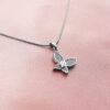 Tilted Butterfly pendant with round snake chain