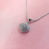 Crystal pillow pendant with round snake chain