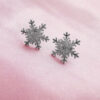 Genuine silver plated snow flake stud