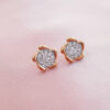 Zircon crystal floral stud