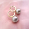 Full moon artificial pearl earrings