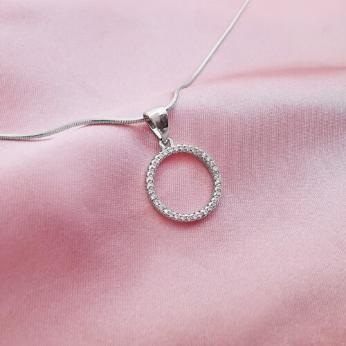 Circular stone pendant