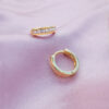 zircon stone inserts golden huggie hoops