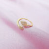 leaf golden finger ring