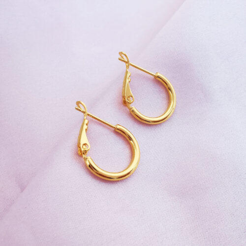 Golden hoop earring