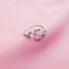 Leaf silver finger ring