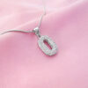 Oval silver necklace