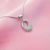 Oval crystal pendant zircon stones