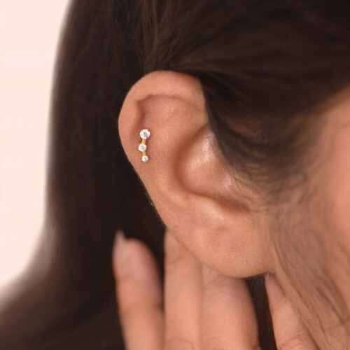Trio Curve titanium upper ear stud (1 pc)