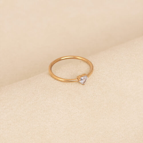Celeste heart solitaire ring