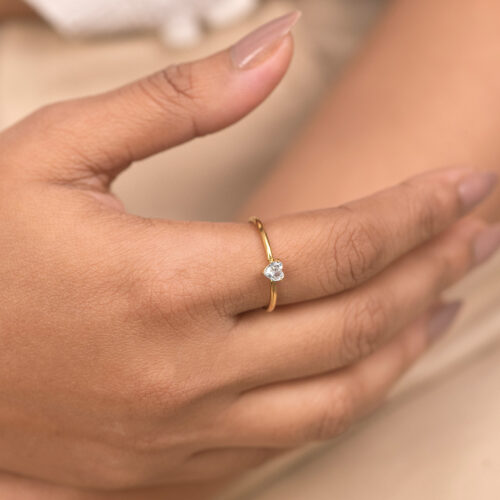 Alternative view of Celeste heart solitaire ring