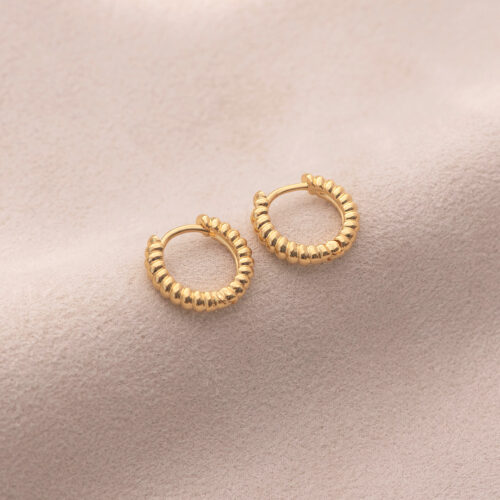 Alternative view of Danica ridge huggie hoops