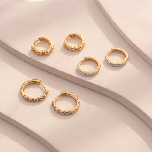 Alternative view of Dione huggie hoops