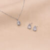Lyra drop necklace set (silver)
